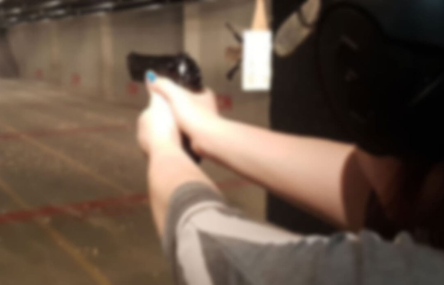 Pistol shooting at range