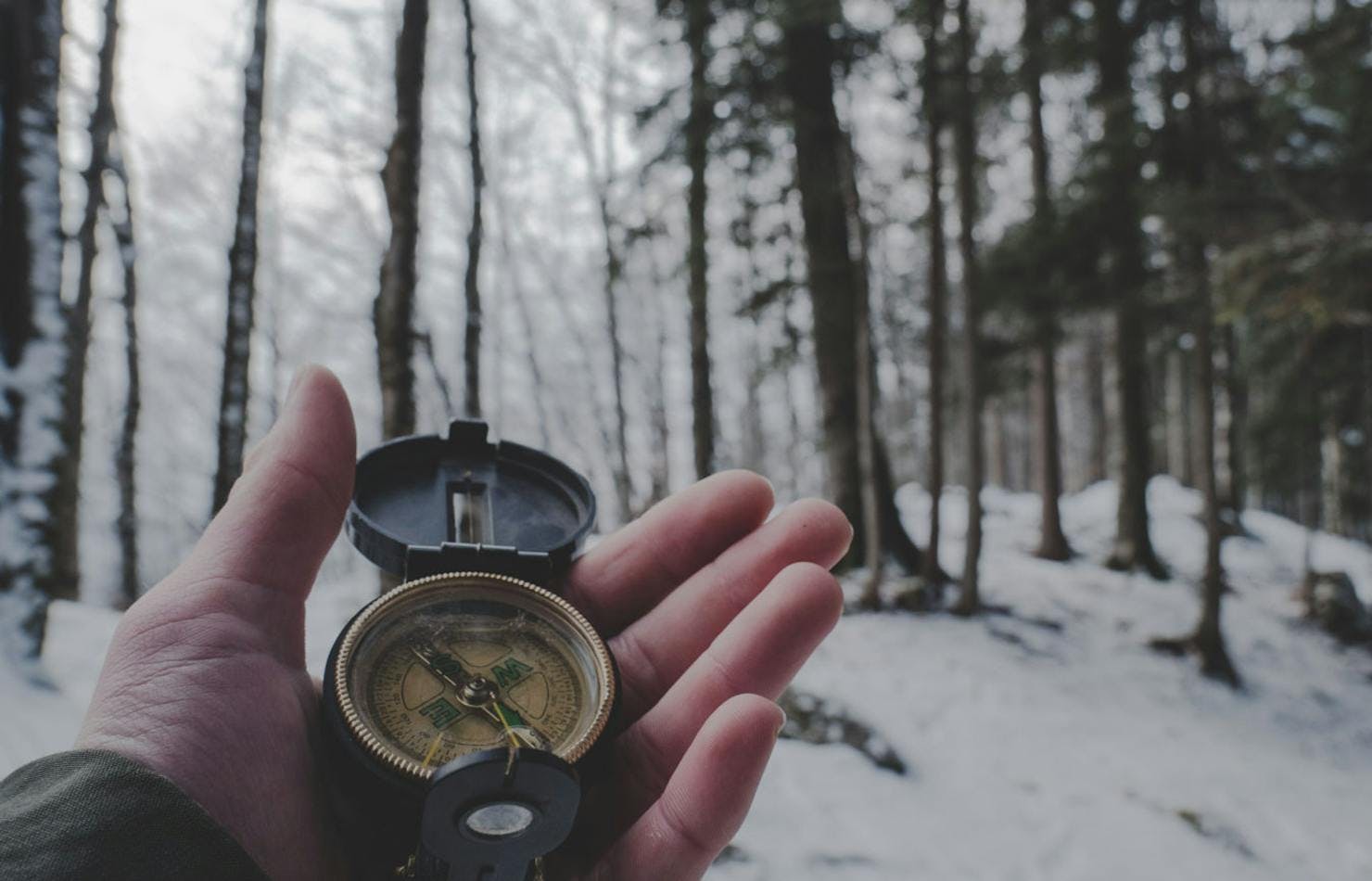 A compass in the hand