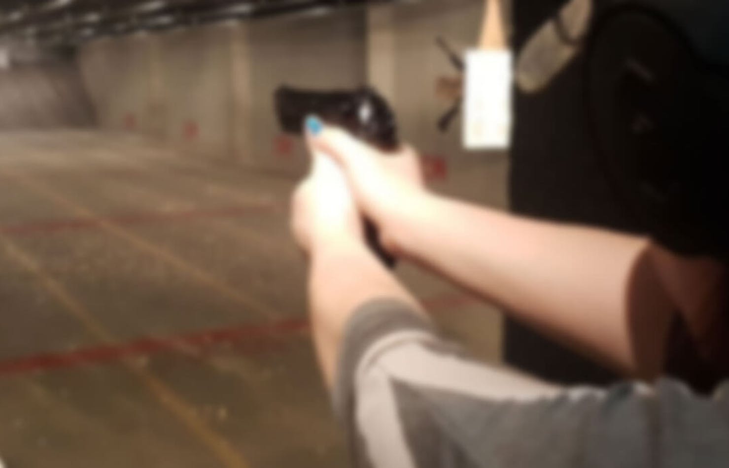 Pistol shooting at range